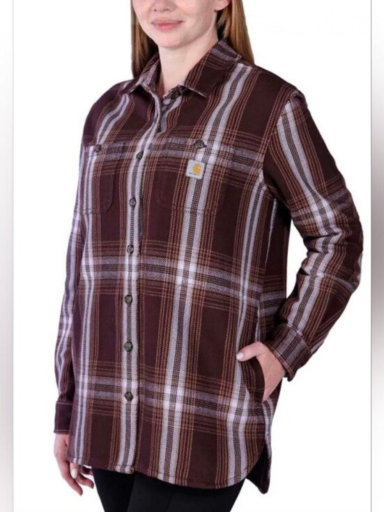 Carhartt Jackets & Blazers - Carhartt Loose Fit Heavyweight Twill Shirt Jacket Size XXL in Brown / Lavender